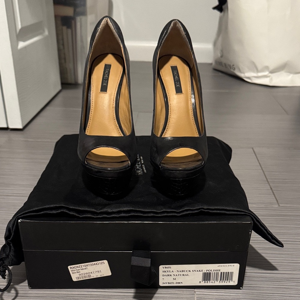 Rachel Zoe Black Peep Toe Platform